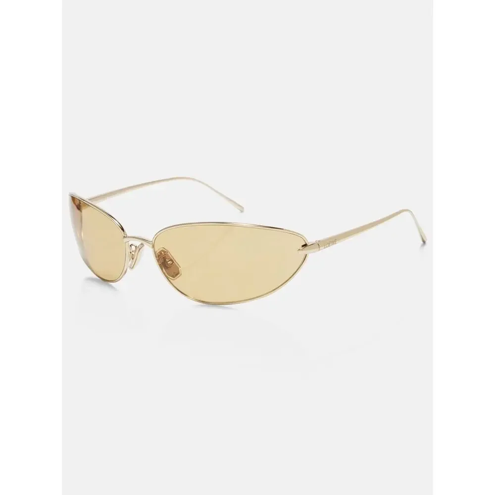 NEW!!! Loewe LW40164U 32E Gold Metal Frame Sunglasses with Amber Lenses